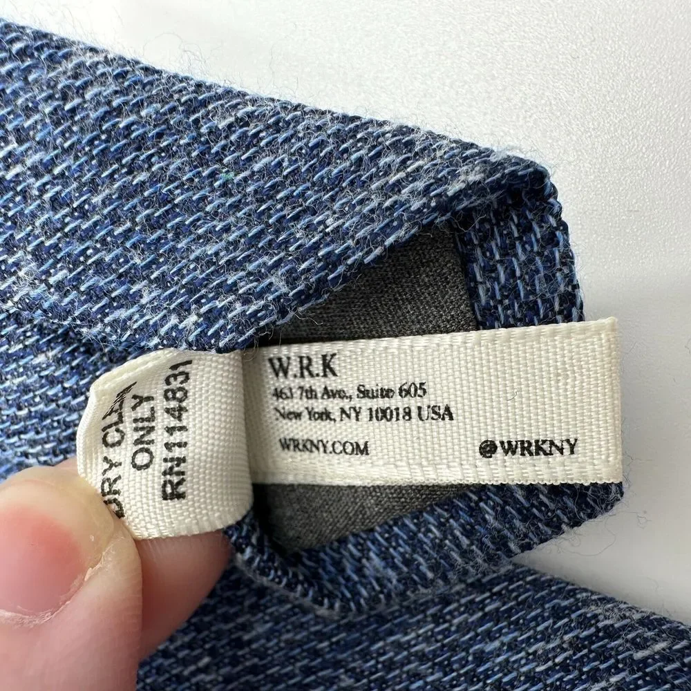 WRK Necktie Mens Blue Tweed Basic Minimalist Wedding Formal‎ Church Indie NYC